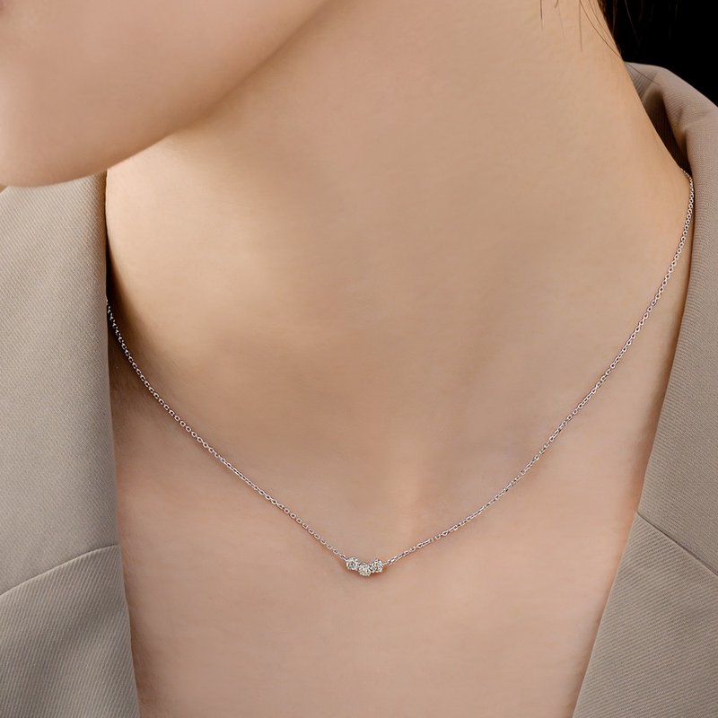 Jinghua Diamond 10K total 0.20 carat sincere light jewelry diamond necklace - สร้อยคอ - เพชร 