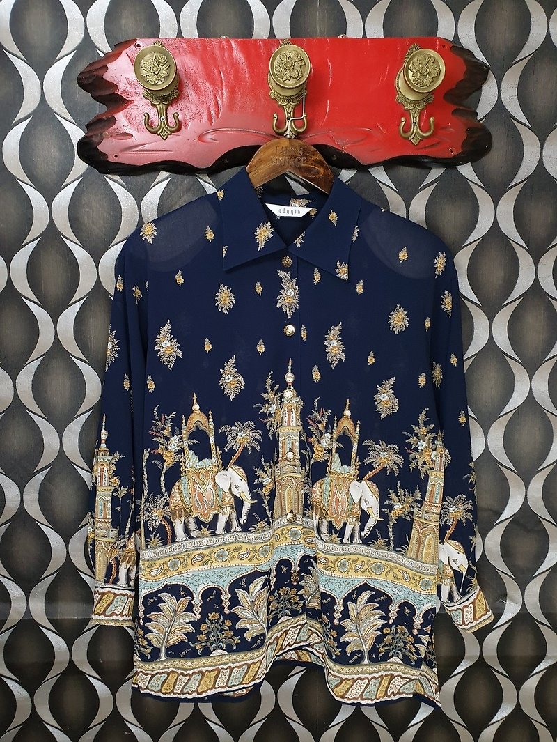 Little Turtle Gege - Indian Palace style vintage shirt - เสื้อเชิ้ตผู้หญิง - ไฟเบอร์อื่นๆ 
