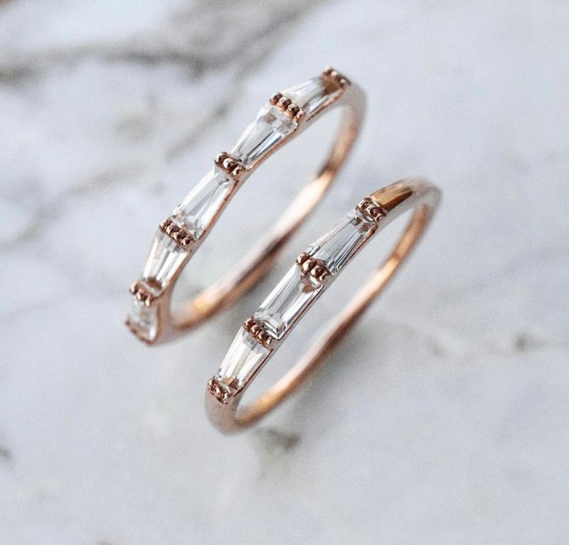 White topaz ring #minimtapper #minimsignature R394 - 戒指 - 純銀 