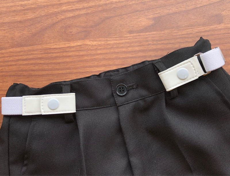 子供用 ゴムベルト ジュニアサイズ ベルトラーズ 20mm幅 無地 革 黒 ベージュ 白 最短41cm-最長67cm 日本製 NOMURA - 其他 - 橡膠 白色