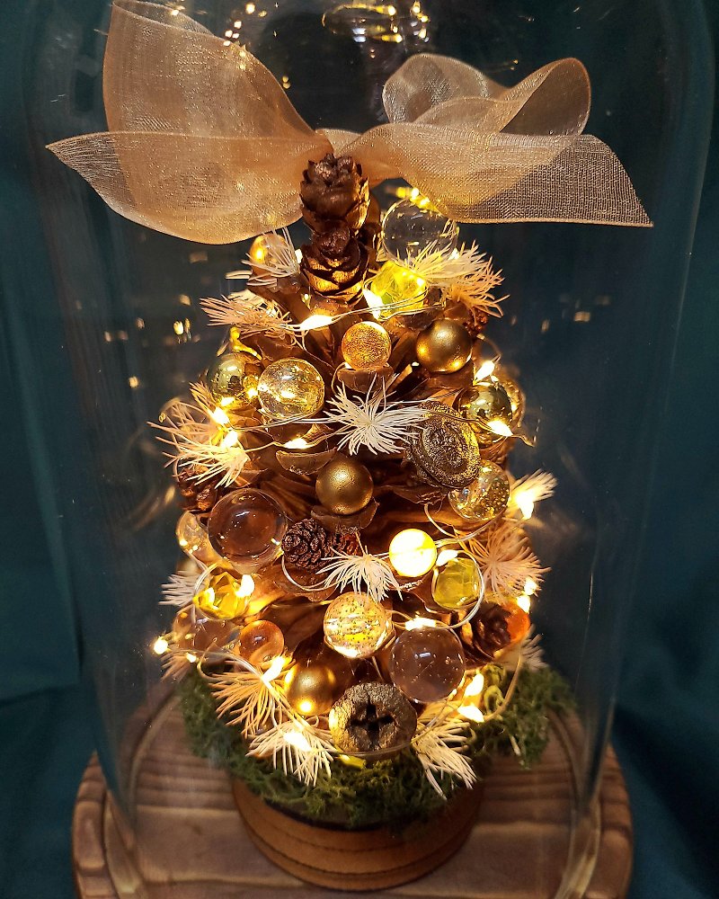 寄せ植え・花 置物 ゴールド - クリスマス パイン コーン ツリー (オレンジゴールド) ミニ クリスマス ツリー 松ぼっくり クリスマス ツリー クリスマス デコレーション ナイト ライト
