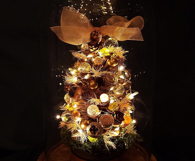 クリスマス パイン コーン ツリー (オレンジゴールド) ミニ クリスマス ツリー 松ぼっくり クリスマス ツリー クリスマス デコレーション ナイト  ライト - ショップ colourfreakstudio 置物 - Pinkoi