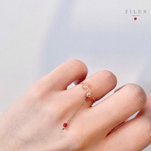 │Light luxury│A touch of luxury• Adjustable chain ring• Ring• 14K gold  note• 14kgf - Shop ZILUN Jewelry General Rings - Pinkoi