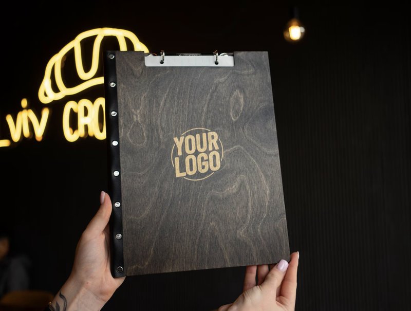 Engraved Wooden Menu Folder with Customizable Options, Personalized Wooden Menu - 其他 - 木頭 多色