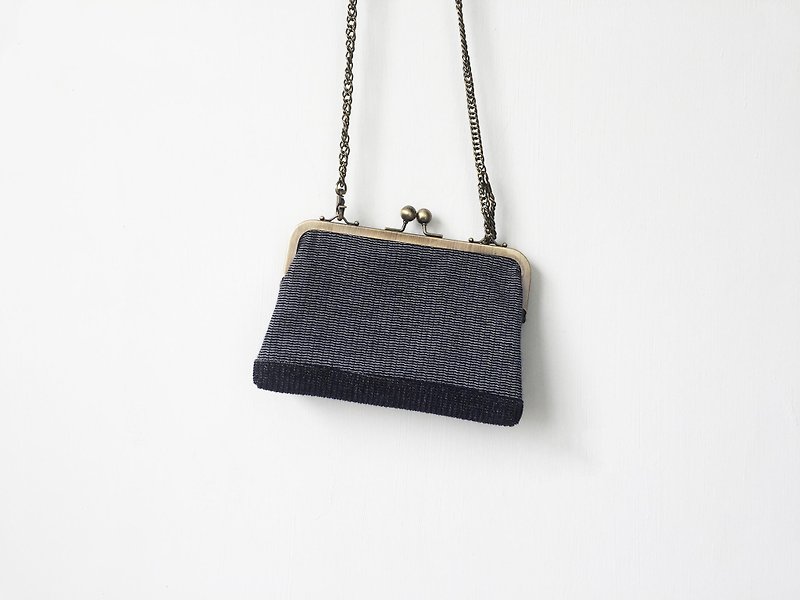 blue clasp frame bag/with chain/ cosmetic bag - Clutch Bags - Other Man-Made Fibers Blue