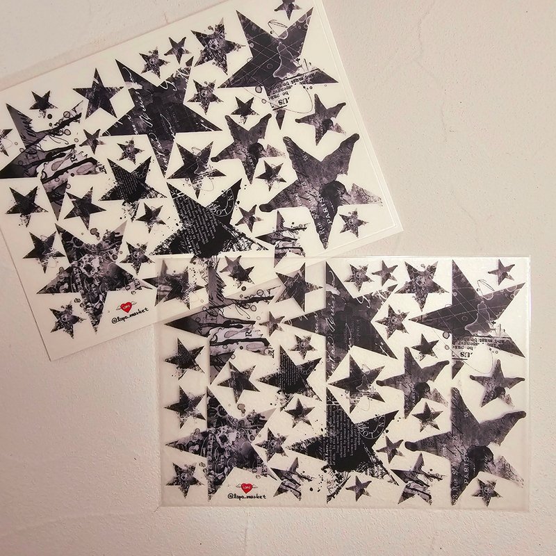 Vintage Star Transparent Matte Stickers 3 Sheets - Stickers - Other Materials 