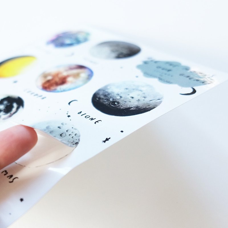 ALL THE MOONS IN OUR GALAXY  -  STICKER - Stickers - Waterproof Material Multicolor