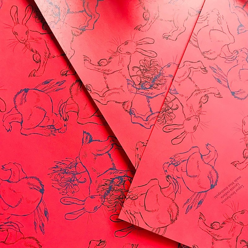 野兎と曼珠沙華 -Wrapping paper - 其他 - 紙 紅色