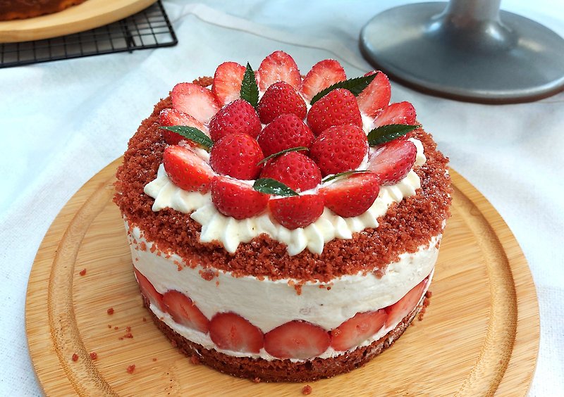 草莓紅絲絨生乳酪6吋(台北自取) - 蛋糕/甜點 - 新鮮食材 