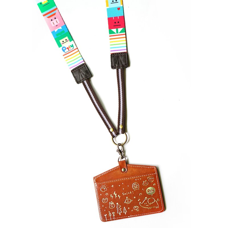 Animal square mobile phone ticket card multi-use strap - เชือก/สายคล้อง - ไนลอน หลากหลายสี
