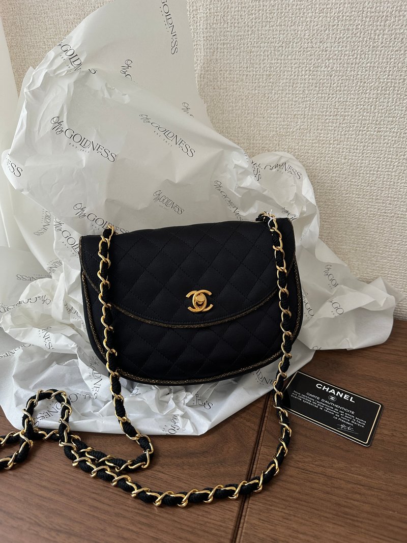 中古包 Chanel 香奈兒 CC 明線半月鏈條包 - 手提包/手提袋 - 真皮 黑色