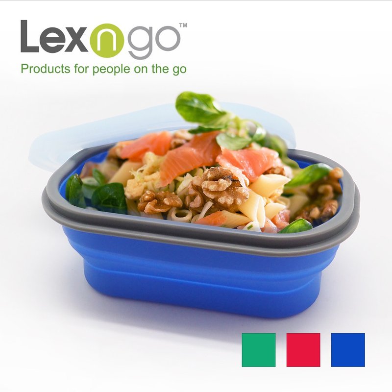 Lexngo Silicone Lid Foldable Lunch Box (Small)_Blue - กล่องข้าว - สแตนเลส สีน้ำเงิน