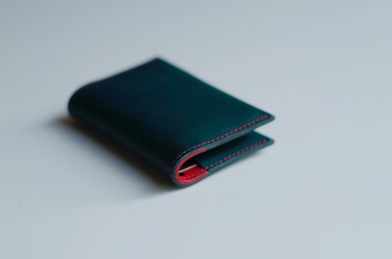 迷你折疊卡包 錢包 銀包 真皮 藍色 mini fold card wallet blue - 銀包 - 真皮 藍色