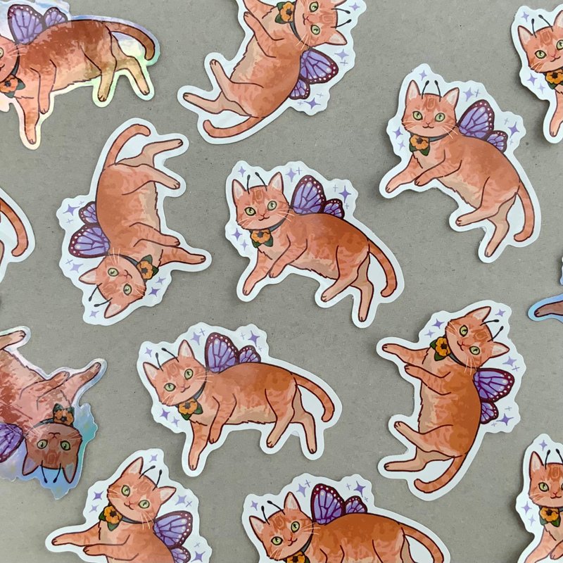 Orange fairy cat sticker - Stickers - Paper 