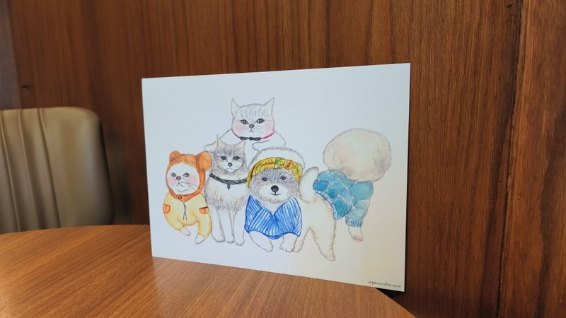 裝飾畫/貓/海報/裝飾畫片/居家佈置/手繪 - 擺飾/家飾品 - 紙 