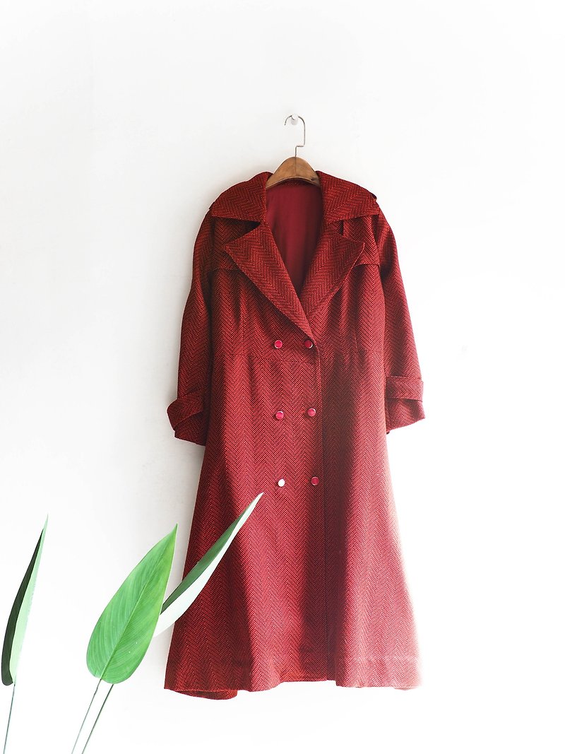 River Water Mountain - Tokyo Classic Fragment Love Handmade Sheep Antique Fur Coat Jacket - เสื้อแจ็คเก็ต - ขนแกะ สีแดง