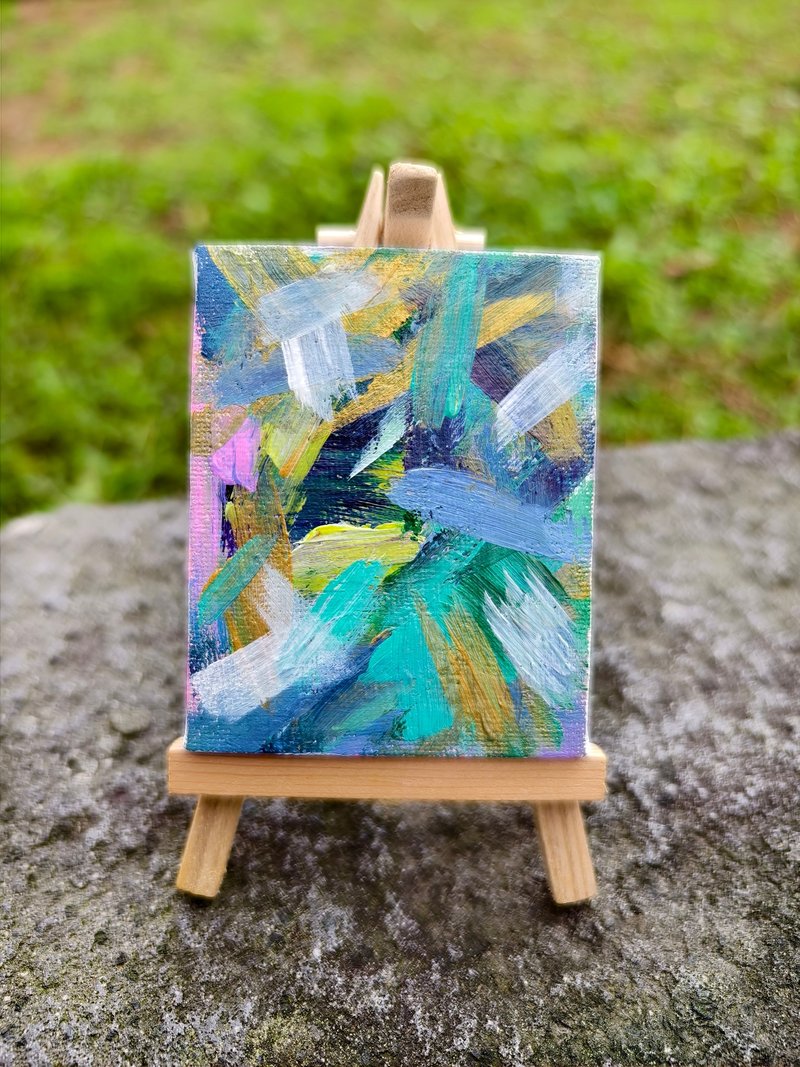 迷你掛畫/壓克力水彩畫/無框畫/刷痕畫/抽象畫 - 海報/掛畫/掛布 - 棉．麻 