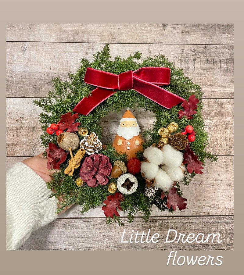 | Little Dreamland Floral Arrangement | Santa Claus Christmas Elk Wreath Permanent Cedar Christmas Wreath - Dried Flowers & Bouquets - Plants & Flowers White