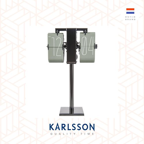 Ur Lifestyle 荷蘭Karlsson, Flip clock No Case mini green, black stand
