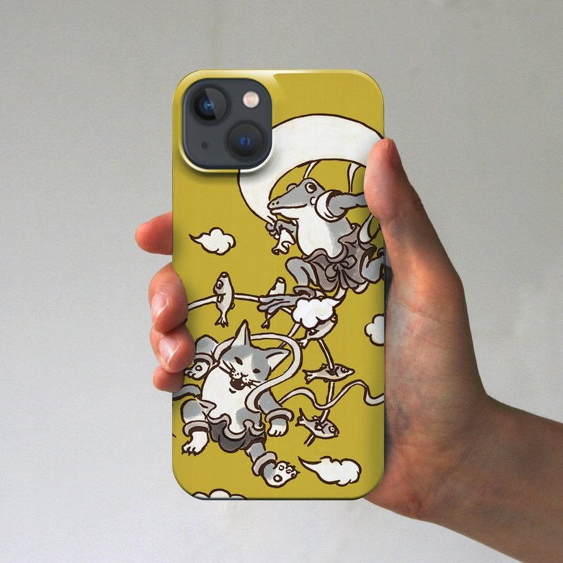 Fujin Raijin Smartphone Case Mustard Black - เคส/ซองมือถือ - พลาสติก สีกากี