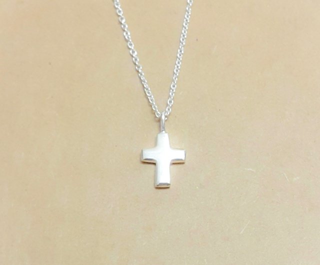 Cross sterling silver necklace-hand-knocked forged texture  (two-wearing-different textures of front and back) / clavicle chain /  bracelet / gift /