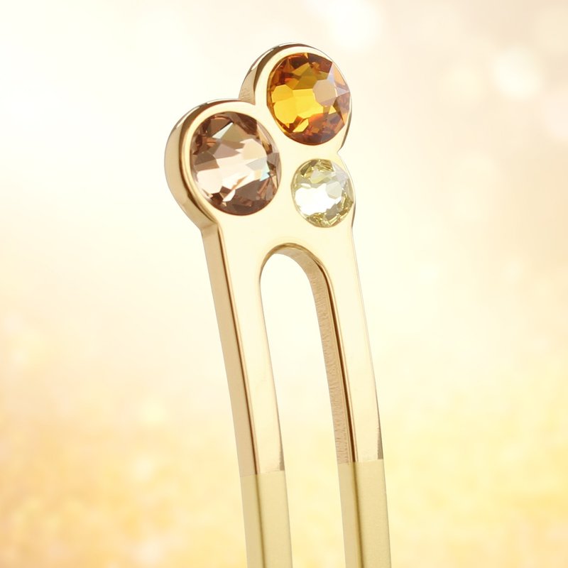 夏秋限定 / KANZASHI Hair pin / Luminous jewelry-Golden light - 髮夾/髮圈 - 其他金屬 金色