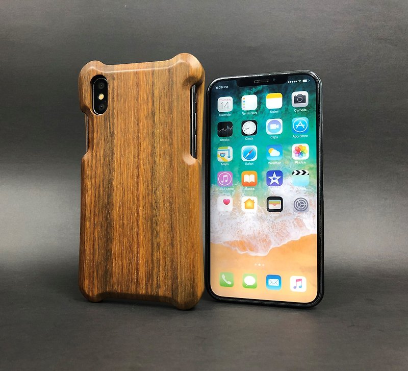 iPhone X Wooden Case_Green Sandalwood - เคส/ซองมือถือ - ไม้ สีนำ้ตาล