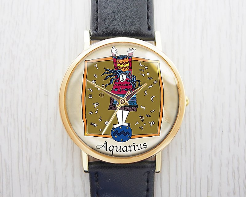 Aquarius-Women's Watch/Men's Watch/Unisex Watch/Accessories【Special U Design】 - Women's Watches - Other Metals Brown
