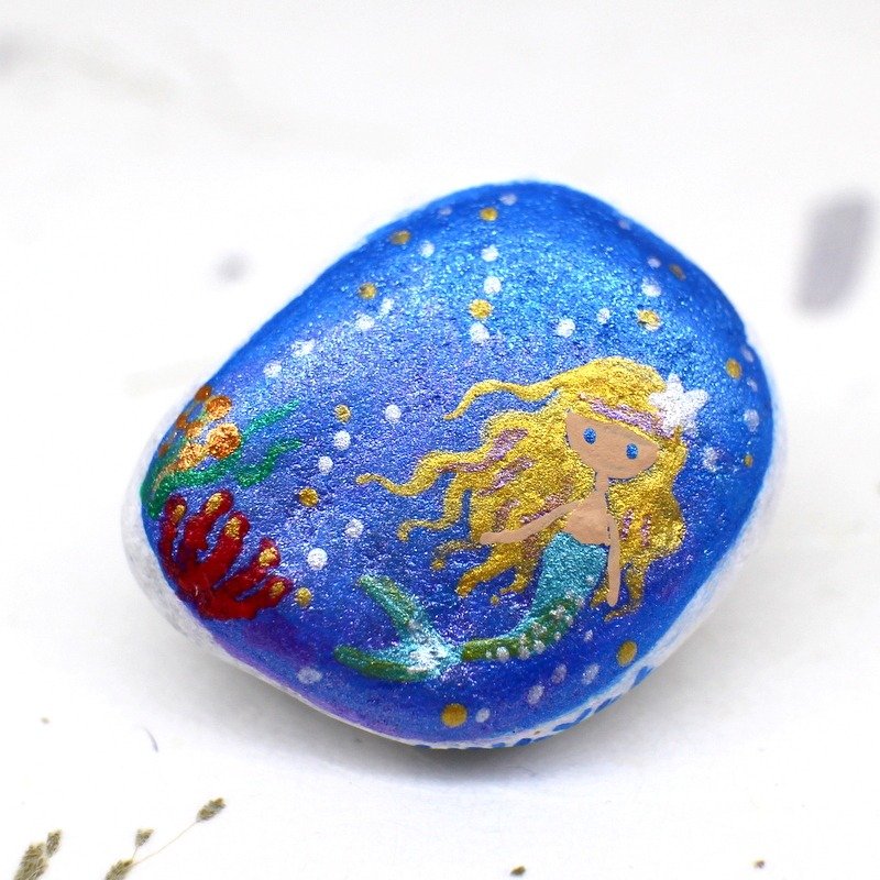 富察令兒‧彩繪石頭(中) - 擺飾/家飾品 - 寶石 藍色