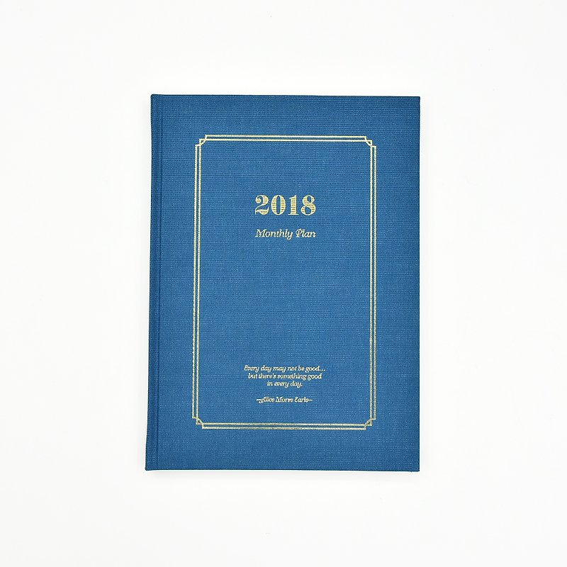 【月月好悅與七個微笑】2018時效日誌-典雅精裝版-寶石藍 - 筆記簿/手帳 - 紙 藍色
