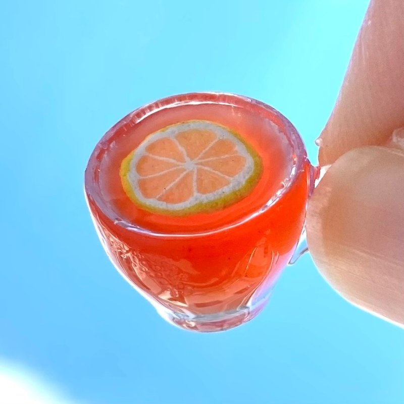 色鮮やかレモンティー    ミニチュア - 人形・フィギュア - 粘土 イエロー