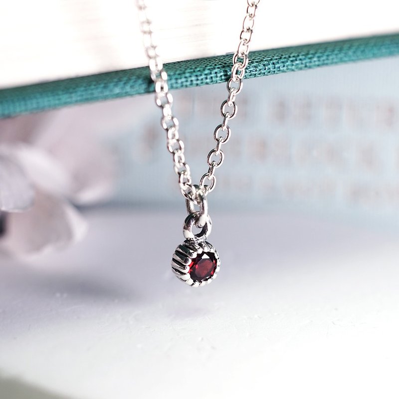 Scorpio constellation guardian Stone single diamond design 925 sterling silver necklace girls birthday gift natural stone - สร้อยคอ - เงินแท้ หลากหลายสี