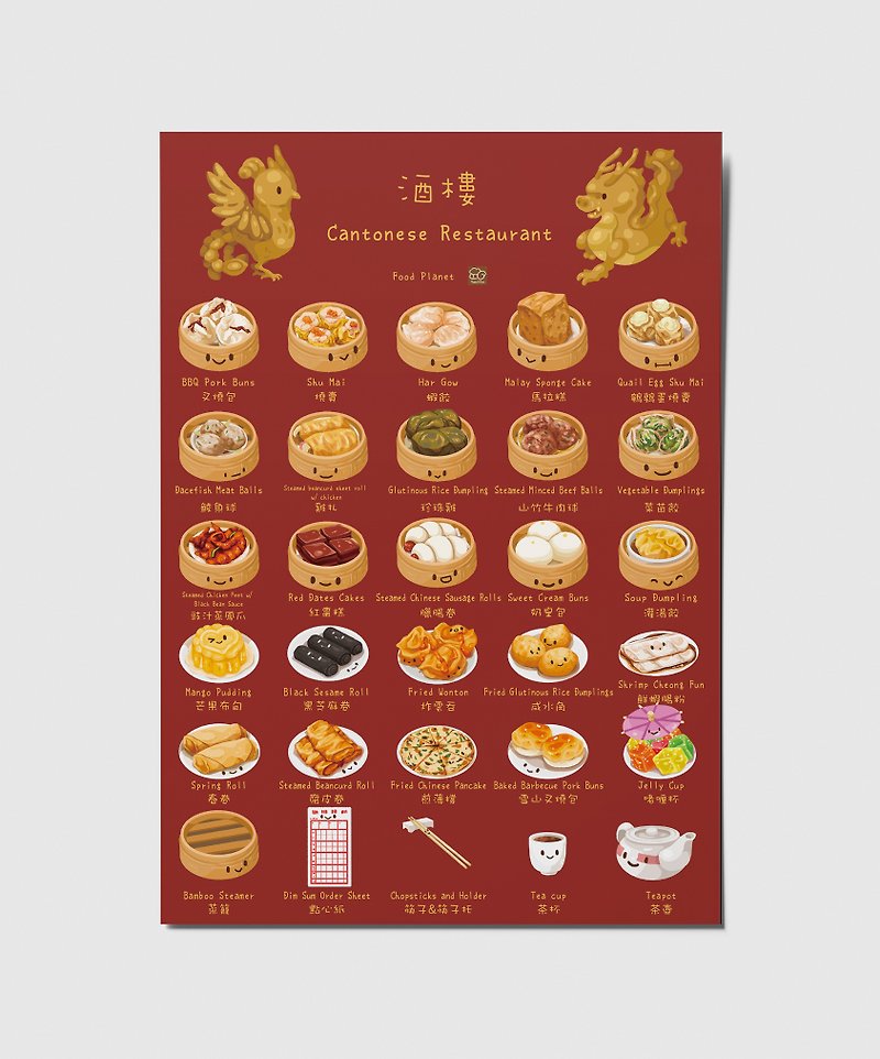 食品イラストポスター - レストラン点心シリーズのテーマ - ポスター・絵 - 紙 