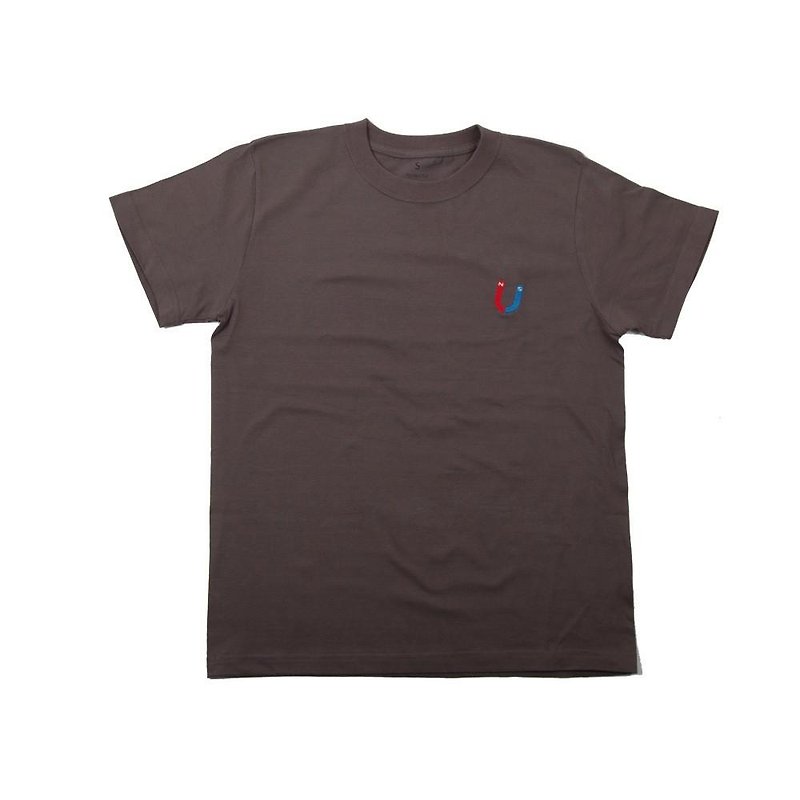 A gift for stationery lovers. U-shaped magnet embroidery T-shirt Unisex S-XXXL size, Ladies S-L size, Kids 90cm-160cm Tcollector - Women's T-Shirts - Cotton & Hemp Brown