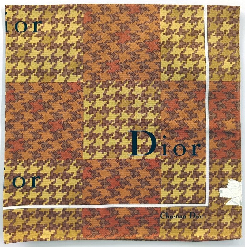 Christian Dior Vintage Handkerchief Motifs 19 x 19 inches - 手帕 - 棉．麻 咖啡色