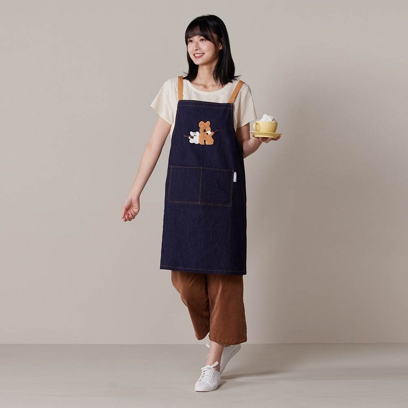 DINOTAENG | S'more圍裙 - 枕頭/抱枕 - 棉．麻 藍色