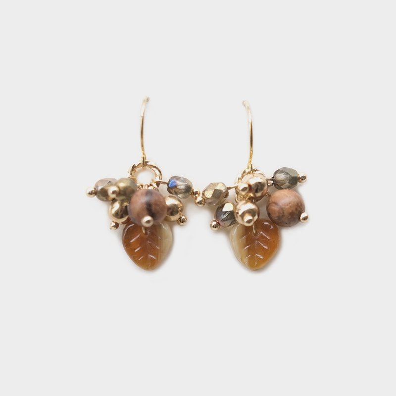 Autumn Fruits Earrings - ต่างหู - แก้ว สีส้ม