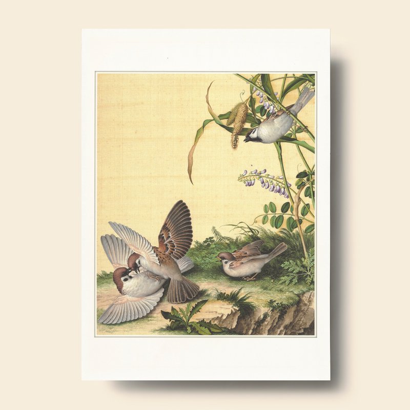 【藝術畫卡】仙萼長春 豆花稷穗 | B4畫卡 - 海報/掛畫/掛布 - 紙 卡其色