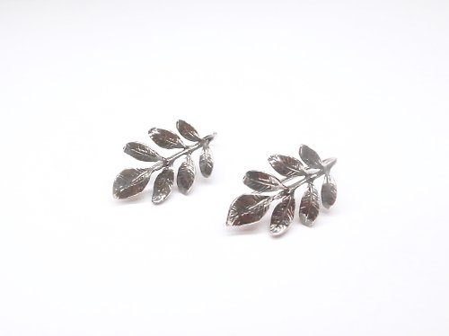 二毛銀（Nimou Jewelry） 二毛銀【花與草系列─葉子-耳勾】銀