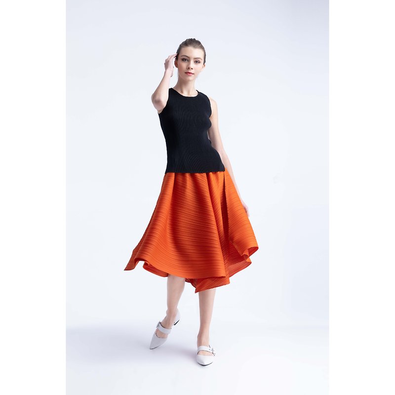 Designer tailored pleated skirt - กางเกงขายาว - เส้นใยสังเคราะห์ 