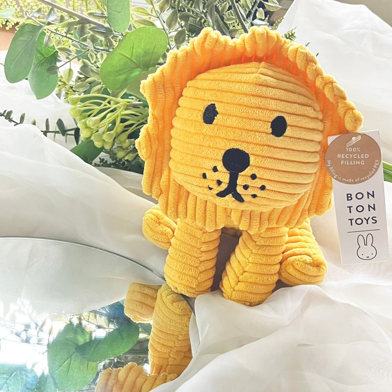 BON TON TOYS Lion小獅ECO燈芯絨填充玩偶-黃 17cm - 公仔/玩偶 - 聚酯纖維 黃色