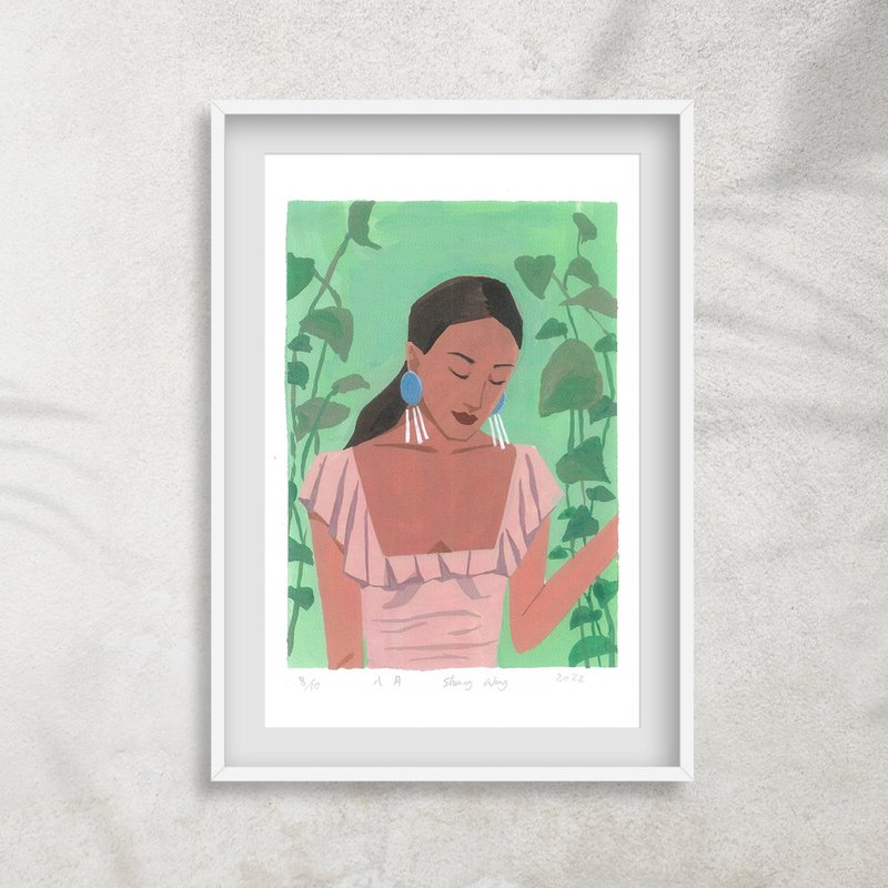 【八月】複印畫|Art print - 似顏繪/客製畫 - 紙 白色