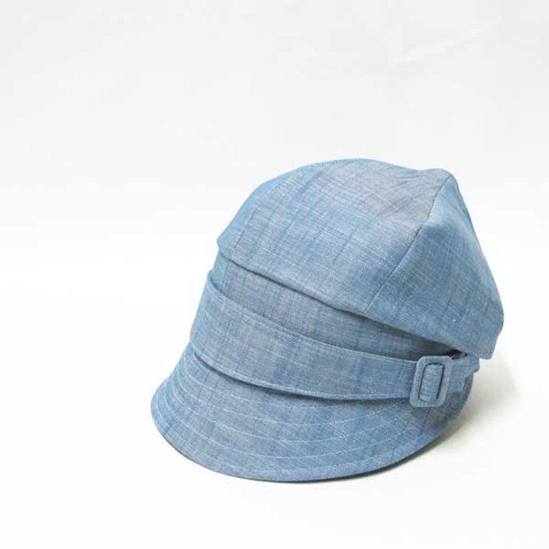Tenge news Boy cap. It is a unique news boy cap that manipulates the top. PL 1274 - BLUE - หมวก - ผ้าฝ้าย/ผ้าลินิน สีน้ำเงิน