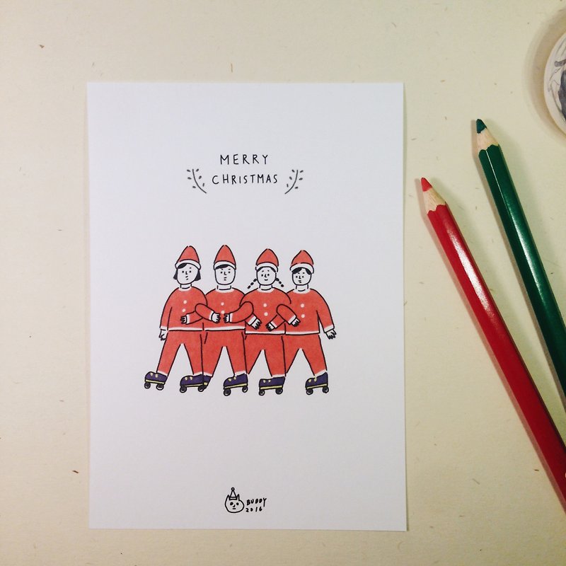 クリスマスパーティーポストカード - カード・はがき - 紙 ホワイト