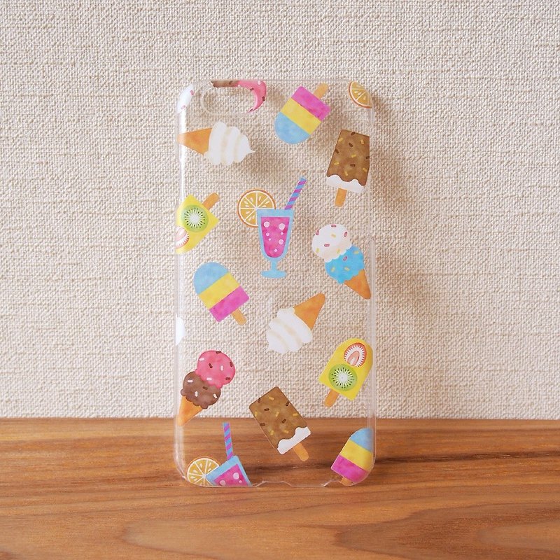 【iPhoneクリアケース】アイスクリーム - スマホケース - プラスチック 透明