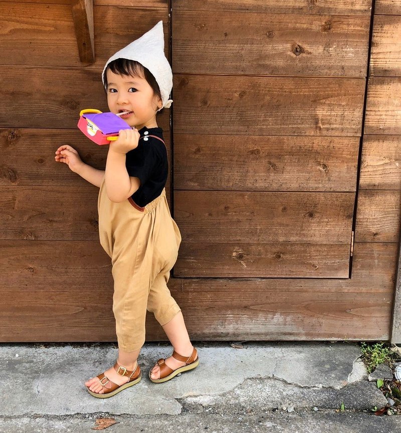 【söpö】サルエル　サロペット  オーバーオール - パンツ - コットン・麻 ブラウン