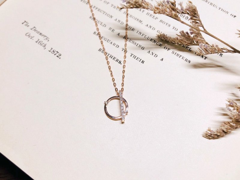 【Jewelry Ya 茱麗葉】法式優雅- 經典圓圈 -14K 玫瑰金 小鑽套鍊 - 項鍊 - 玫瑰金 