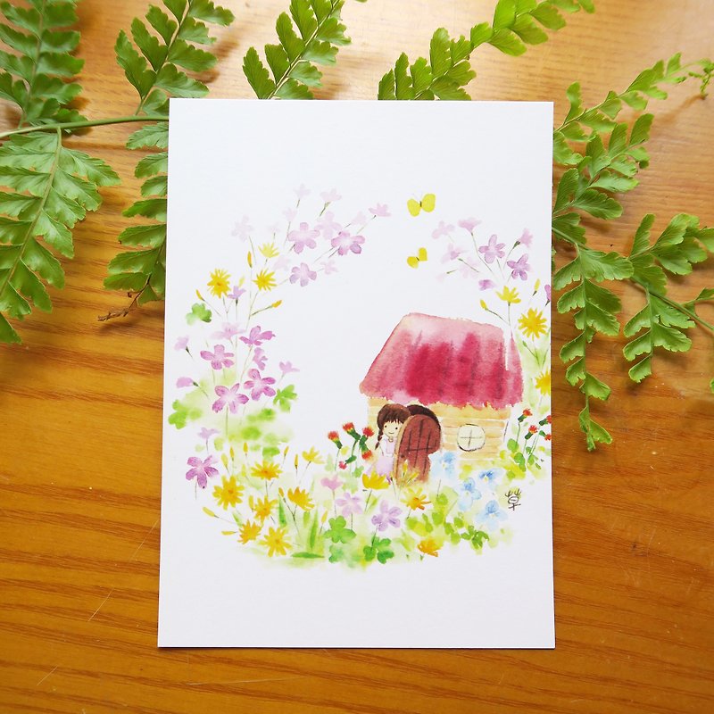 Small wildflower postcard - การ์ด/โปสการ์ด - กระดาษ สึชมพู