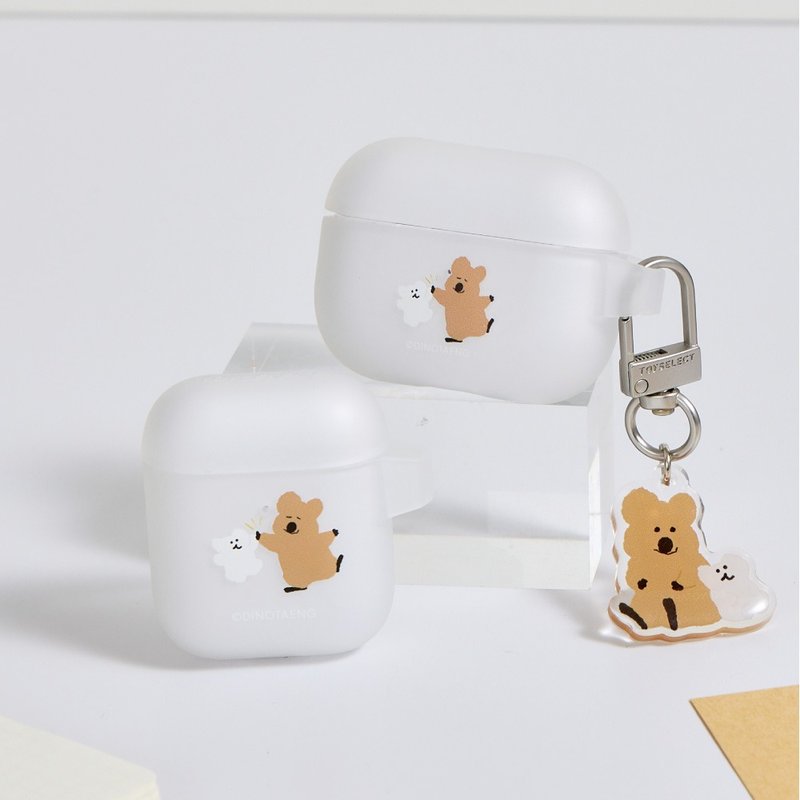 DINOTAENG經典-開心擊掌強悍防摔AirPods保護套(附吊飾) - AirPods/耳機保護套 - 塑膠 多色