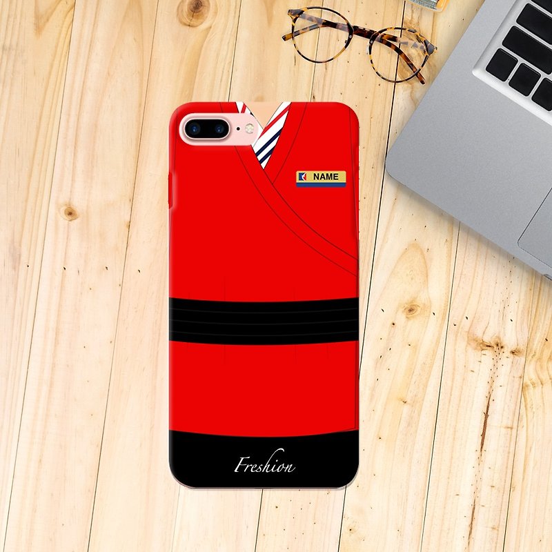 自訂客製化 澳門航空 空姐制服 空中服務員 iPhone Samsung Case - 手機殼/手機套 - 塑膠 紅色